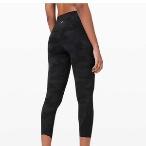 Lululemon Black Camo Leggings with scalloped hem